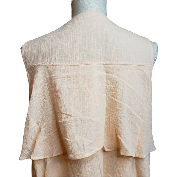 Soft Surroundings Sleeveless Womens Top, Ruffled Back, Peach, Sz M - Picture 2 of 8